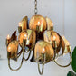Modernist Gold Brutalist Chandelier by Tom Greene for Feldman