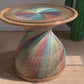 Italian Rainbow Rattan 'Emmanuelle' Peacock Coffee Table 1970's