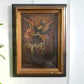 Cuzco School Oil Painting on Canvas of the Archangel Michael defeating Satan 18th Century