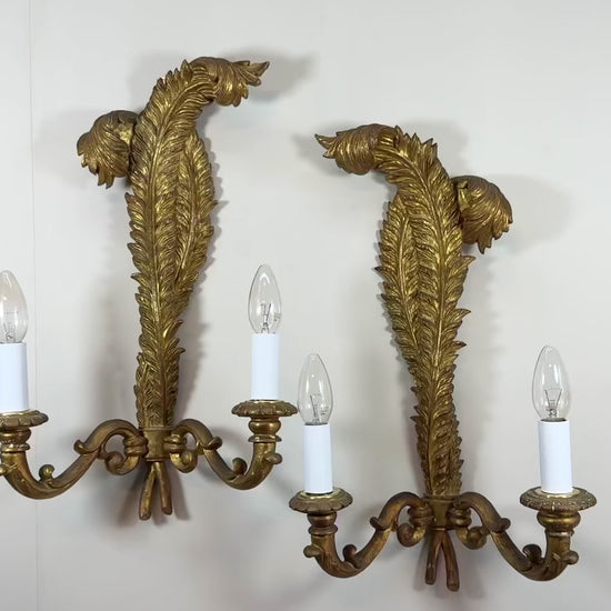 antique-giltwood-italian-feather-wall-lights