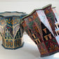 Mid Century Moroccan Painted Red Wooden Star Table