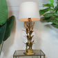 Italian Gold Faux Bamboo Table Lamp 1950's
