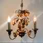 French Gold Lemon Tole Chandelier 1970's