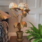 Rare 1950's White and Gold American Hydrangea Table Lamp