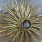 Large Water Gilded Gold Wooden Chapel Sunburst Flush Light