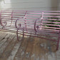Early Victorian Scroll Arm Wrought Iron Pink Bench of Exceptional Proportions