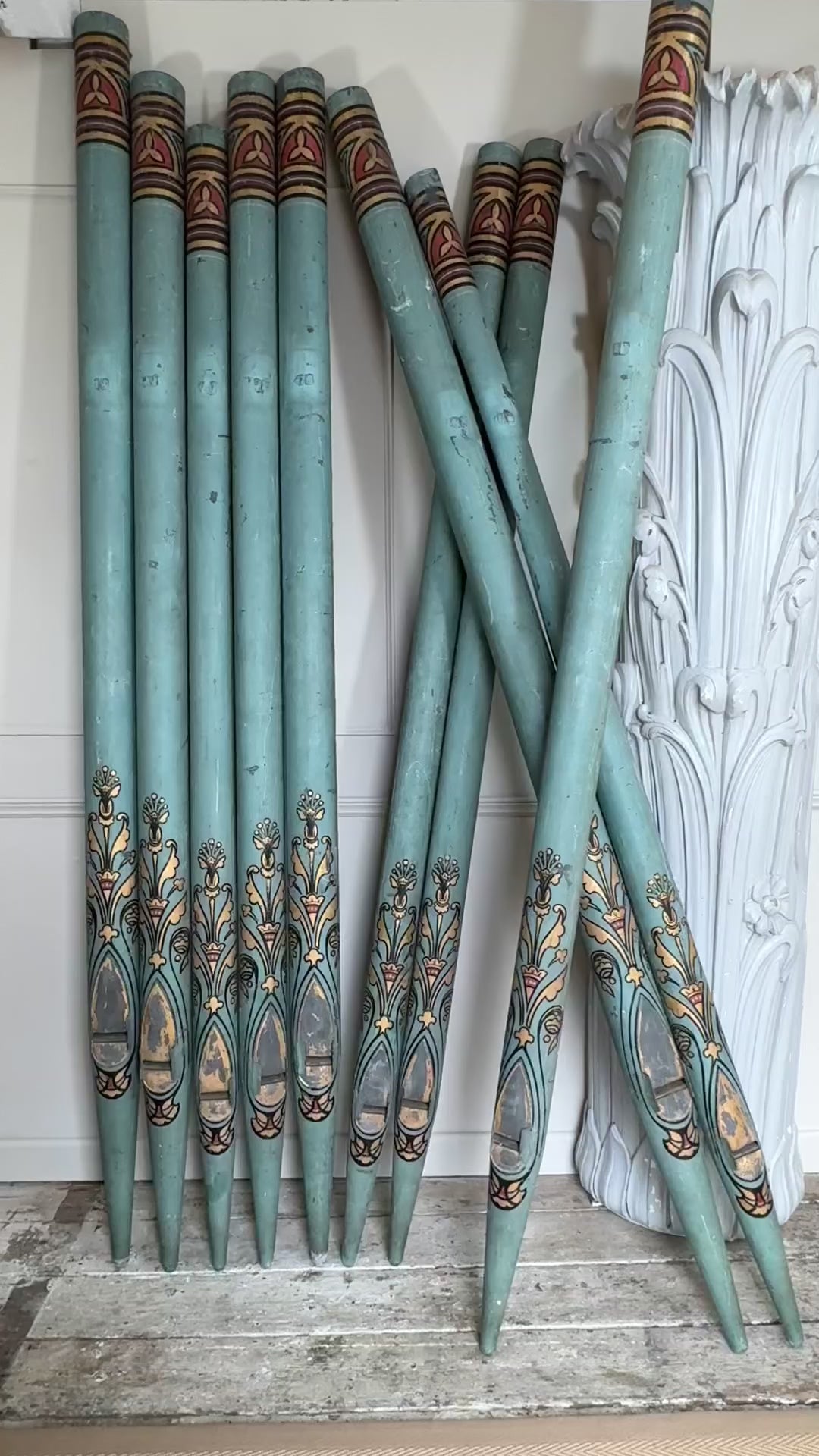 vintage duck egg blue church organ pipes