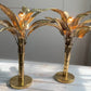 Brass Banana Palm Tree Table Lamps 1970's