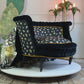 Antique French Napoleon III Marquise Chair in Tropics "Leopard' Fabric