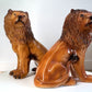 Pair of Staffordshire Pottery Lions