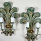 antique-italian-blue-polychrome-wooden-ostrich-feather-wall-lights