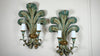 antique-italian-blue-polychrome-wooden-ostrich-feather-wall-lights