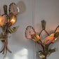 Henri Fernandez Signed Agate and Brass Wall Lights