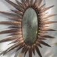 1970's Italian Copper Feathered Sunburst Mirror