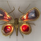 Isabelle Faure Signed Illuminated Gold Butterfly Sculpture in Brass and Agate