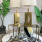 Superb Pair of Willy Daro Agate and Brass Table Lamps