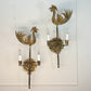Vintage Pair of Jean Touret Cockerel Wall Lights for Ateliers de Marolles