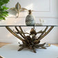 Maison Jansen Faux Bamboo Illuminated Gold Table 1970's
