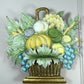 1950's French Toleware Polychrome Painted Basket of Fruit and Flowers Wall Light