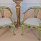 Pair of 19th Century Green Queen Anne Revival Chinoiserie Bergere Chairs