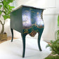 Antique Blue Chinoiserie Bombe Commode 19th Century France
