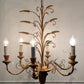 1960's Italian gilt wheat sheaf chandelier