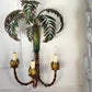 Antique Faux Bamboo Palm Leaf Wall Light France 1930's