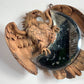 Black Forest Wood Carving Eagle with Crescent Mirror 1890