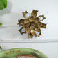 Mid Century Brutalist Copper and Brass Flower Ceiling Light
