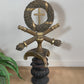 Large 18th Century Gold Religious Processional Cross on Later Base