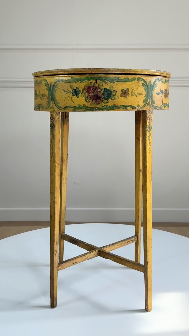 antique venetian painted side table yellow