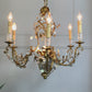1950's Banci Firenze Gilt Crystal Floral Chandelier