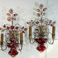 Pair of Maison Bagues Red Wall Sconces Circa 1910