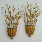1950's Italian Gilt Scroll and Leaf Wall Lights