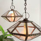 Pair of French Brass and Glass Art Deco Pendant Lights