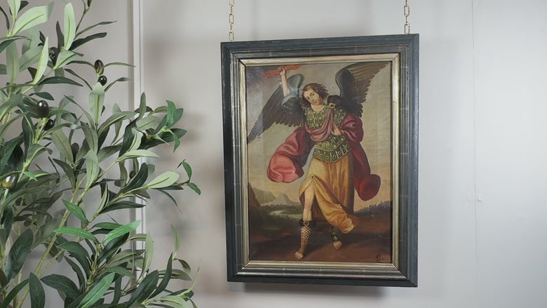 antique-cuzco-oil-painting-canvas-archangel-zadkiel