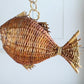 Wicker Fish Ceiling Light Mid Century France