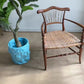 19th Century Herringbone Woven Elbow Chair with Stick Back