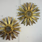 Antique Water Gilt Wood Chapel Sunburst Flush Light