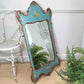 Antique Turquoise Painted Venetian Mirror