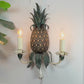 Polychrome Painted 1930's Italian Pineapple Wall Light