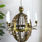 An Exceptional 19th Century Gothic Revival Wrought Iron and Brass Chandelier