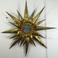 Hand-Forged 1950s Mid-Century Brutalist Sunburst Ceiling Light