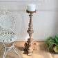 Large 19th Century Silver Baroque Gilt Wood Candlestick