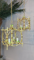 Pair of Faux Bamboo Pagoda Chandeliers Italy 1950&