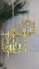 Pair of Faux Bamboo Pagoda Chandeliers Italy 1950's