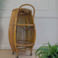 Mid-Century Italian Bamboo Barrel Bar Cart by Bonacina