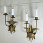 Pair of 1950's Ferro Art Gilt Iron Spanish Wall Lights