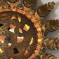 Gold Spanish Sunburst Light Light with Perforate Decorative Plate