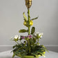Salvadori Pansy Flowers and Leaves Table Lamp Italy 1960's